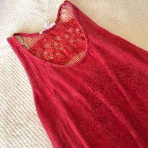 Red boho tank